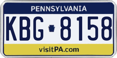 PA license plate KBG8158