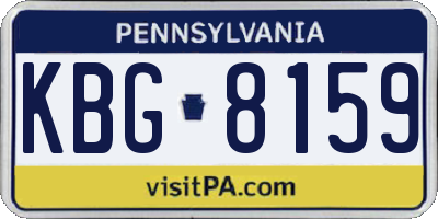 PA license plate KBG8159
