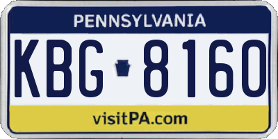PA license plate KBG8160
