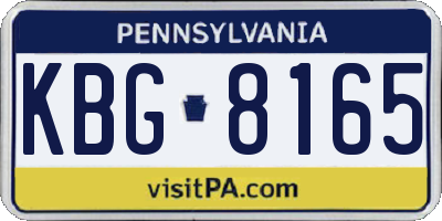 PA license plate KBG8165