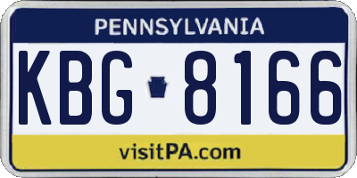 PA license plate KBG8166