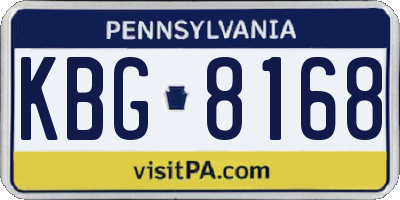 PA license plate KBG8168