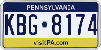 PA license plate KBG8174