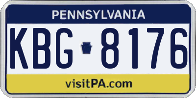 PA license plate KBG8176