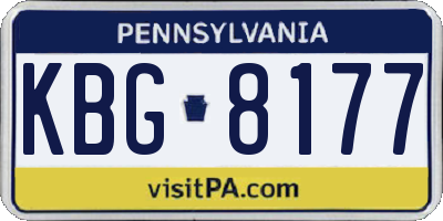 PA license plate KBG8177
