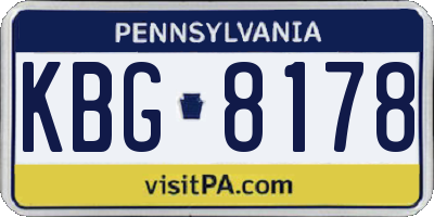 PA license plate KBG8178