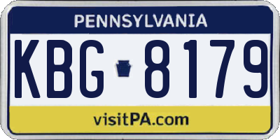 PA license plate KBG8179