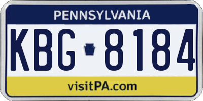 PA license plate KBG8184