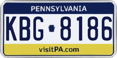 PA license plate KBG8186