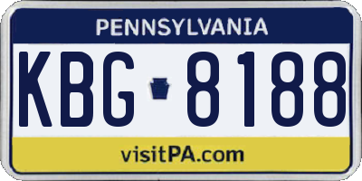PA license plate KBG8188
