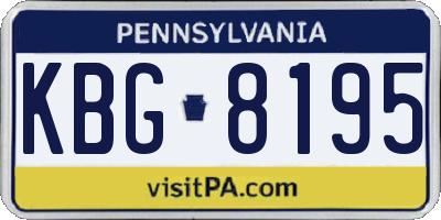 PA license plate KBG8195