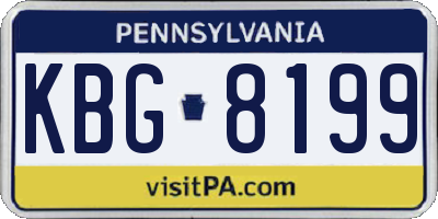 PA license plate KBG8199