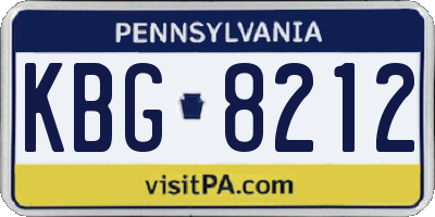 PA license plate KBG8212