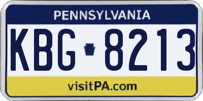 PA license plate KBG8213