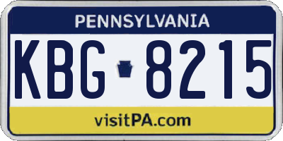 PA license plate KBG8215