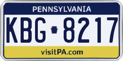 PA license plate KBG8217