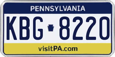 PA license plate KBG8220