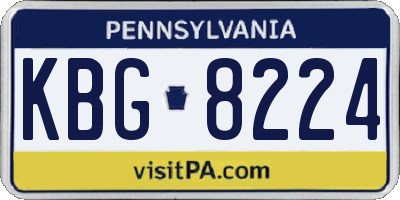 PA license plate KBG8224