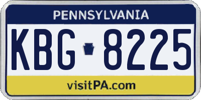 PA license plate KBG8225