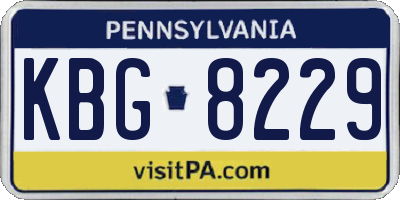 PA license plate KBG8229
