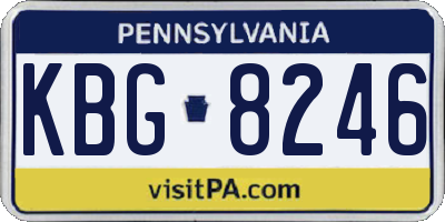 PA license plate KBG8246