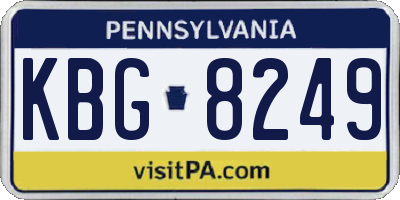 PA license plate KBG8249