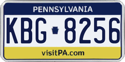 PA license plate KBG8256