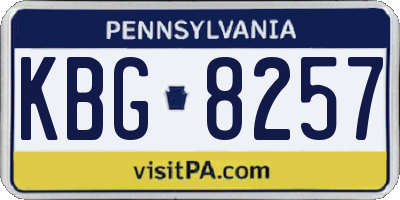 PA license plate KBG8257