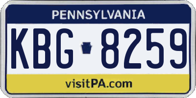 PA license plate KBG8259