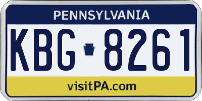 PA license plate KBG8261