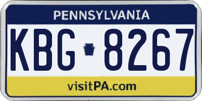 PA license plate KBG8267