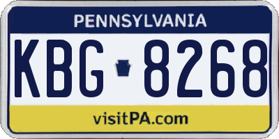PA license plate KBG8268