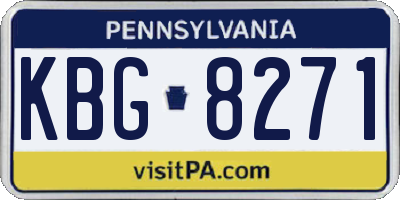 PA license plate KBG8271