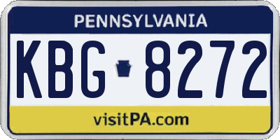 PA license plate KBG8272