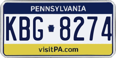 PA license plate KBG8274