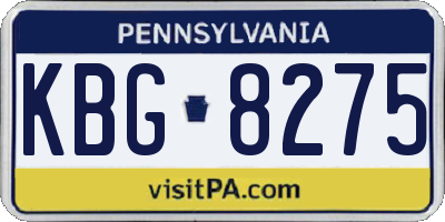 PA license plate KBG8275