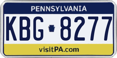 PA license plate KBG8277