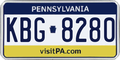PA license plate KBG8280