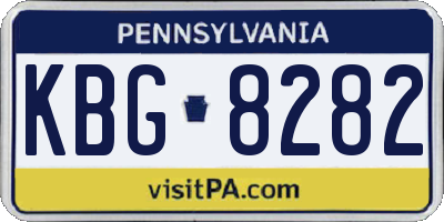 PA license plate KBG8282