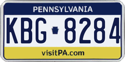 PA license plate KBG8284