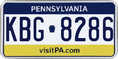 PA license plate KBG8286
