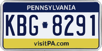 PA license plate KBG8291