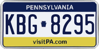 PA license plate KBG8295