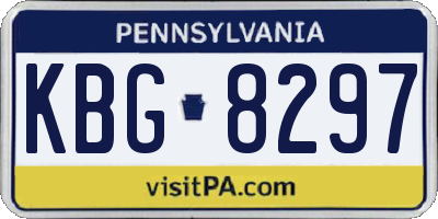 PA license plate KBG8297