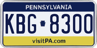 PA license plate KBG8300