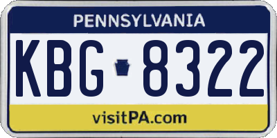 PA license plate KBG8322