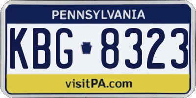 PA license plate KBG8323