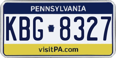 PA license plate KBG8327
