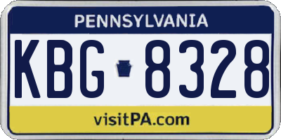 PA license plate KBG8328