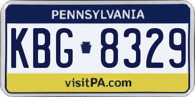 PA license plate KBG8329